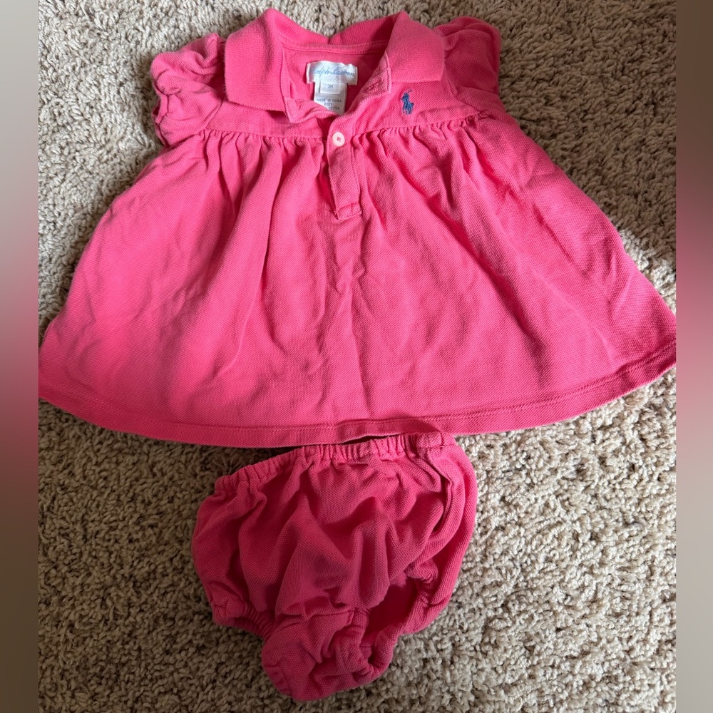 Ralph Lauren Polo Dress baby girl pink 0-3M